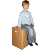 Single piece cardboard stool brown | 300x300x420 mm