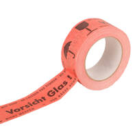 Paper adhesive tapes - strong adhesive force | 50 mm x 50 rm | Caution glass | red