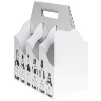 Bottle and beer carrier white with print | 213x140x269 mm