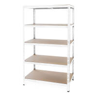 Metal heavy duty shelving white 1800x900x450 mm - 5 shelves