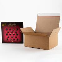 Automatic bottom cartons with tear-open perforation 160x130x70 mm