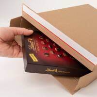 Folding boxes brown with tear-open perforation 240x165x46...