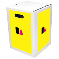 Single piece cardboard stool white STANDARD PRINT | from...