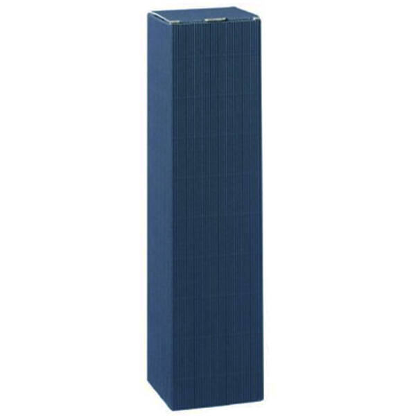 Bottle folding boxes wave structure dark blue | 1 wine/champagne bottle| 90x90x365 mm