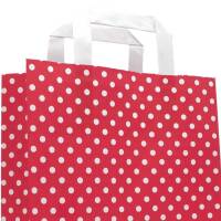 Paper carrier bags 180x80x220 mm|red + white dots