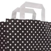 Paper carrier bags 180x80x220 mm|black + white dots