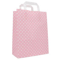 Paper carrier bags 180x80x220 mm|pink + white dots