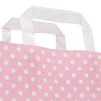 Paper carrier bags 180x80x220 mm|pink + white dots