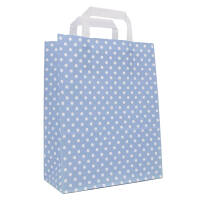 Paper carrier bags 180x80x220 mm|light blue + white dots