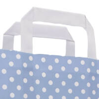 Paper carrier bags 180x80x220 mm|light blue + white dots