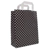 Paper carrier bags 220x100x280 mm|black + white dots