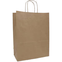 Paper carrier bags 180x80x240 mm|brown|ribbed