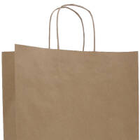 Paper carrier bags 180x80x240 mm|brown|ribbed