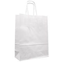 Paper carrier bags 220x100x280 mm|white|ribbed