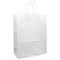 Paper carrier bags 260x120x350 mm|white|ribbed