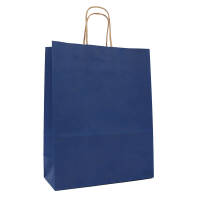 Paper carrier bags 180x80x220 mm|ribbed|blue