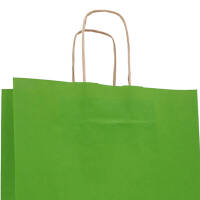 Paper carrier bags 180x80x220 mm|ribbed|green