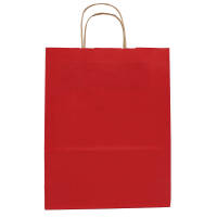 Paper carrier bags 180x80x220 mm|ribbed|red