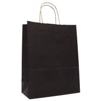 Paper carrier bags 180x80x220 mm|ribbed|black