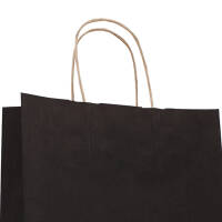 Paper carrier bags 180x80x220 mm|ribbed|black