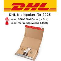 DHL small parcels book shipping packaging with SK strips...