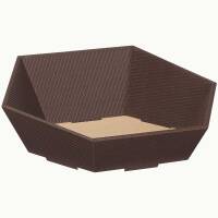 Press baskets wave structure hexagon | brown |...