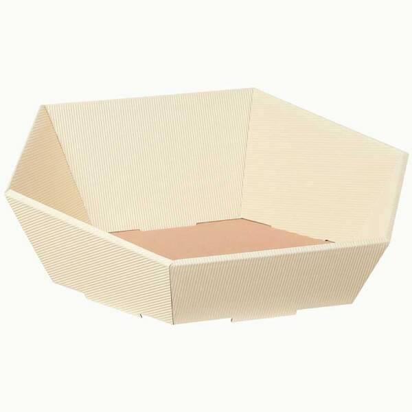 Press baskets wave structure hexagon | cream | 340x380x130 mm