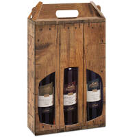 Carrying boxes wood rustic | 3 wine/champagne bottle...