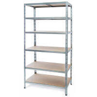 Galvanized metal heavy duty shelving 2200x900x600 mm - 6...