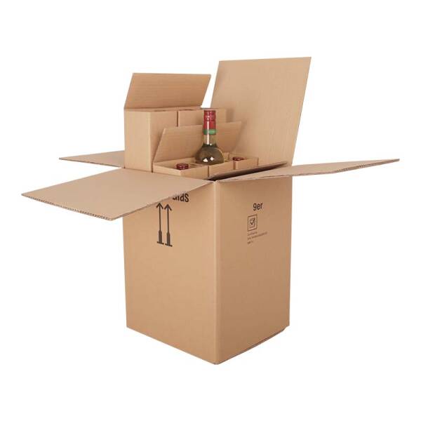 BOXXwell bottleshipping cartons | 9 bottles 0,75 - 1 l | 310x285x380 mm