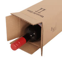 BOXXwell Flaschenversandkartons ohne Gefache | 1 Flasche 0,75 - 1 L | 112x112x380 mm