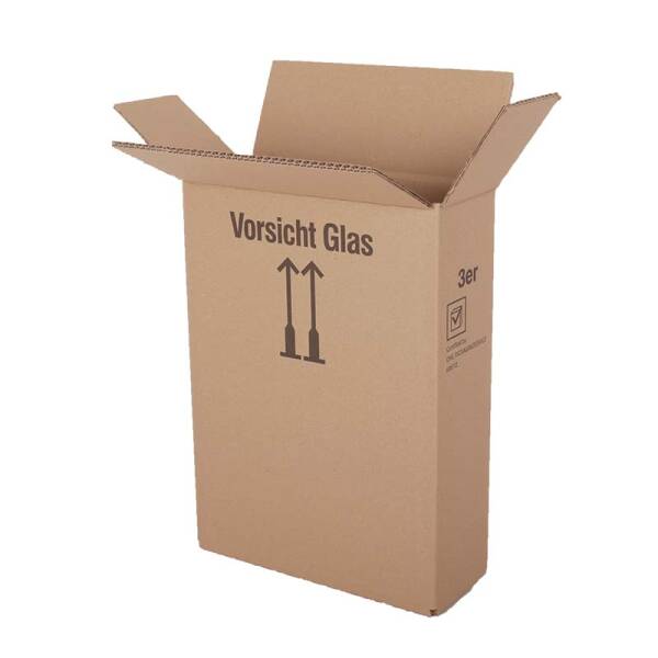 BOXXwell Flaschenversandkartons ohne Gefache | 3 Flaschen 0,75 - 1 L | 282x102x380 mm